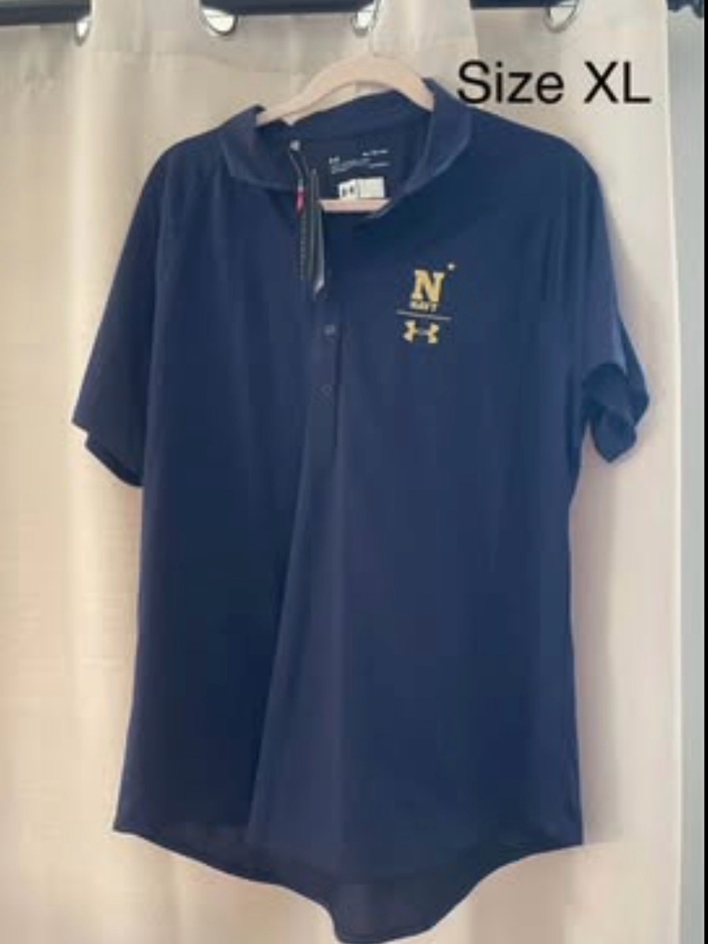 Under Armour Navy Polo with Gold Embroidery